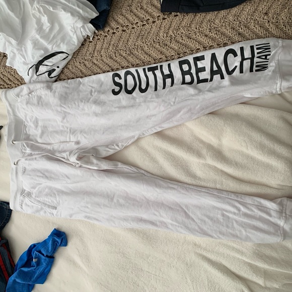 Pants - White south beach Miami joggers